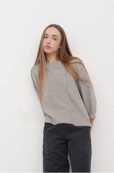 Футболка бавовна сіра твід в'язана (ФТ 07)